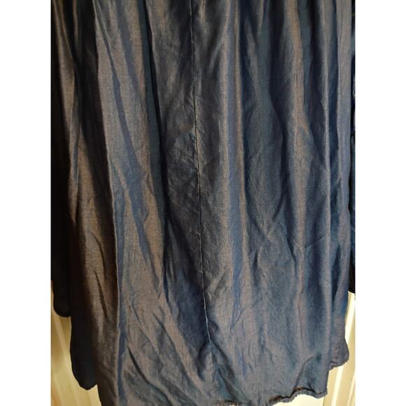 Umgee Dress Blue Embroidered Flared Sleeves Sz L On Or Off Shoulder Boho Fairy - Picture 8 of 11